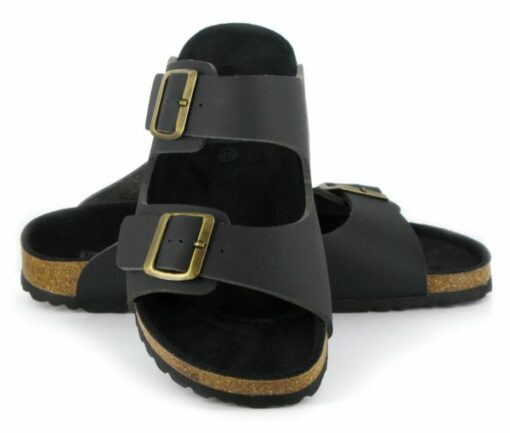 Vegane Sandalen Two Strap in schwarz von Vegetarian Shoes