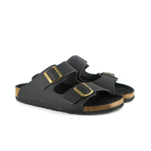 Vegane Sandalen Two Strap in schwarz von Vegetarian Shoes